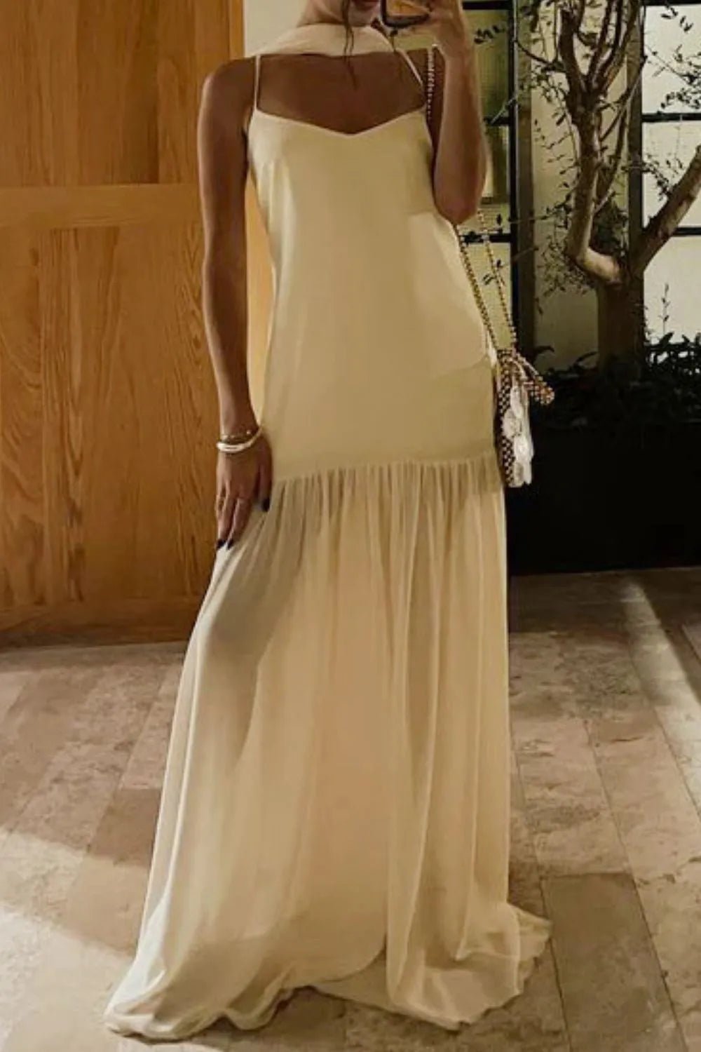 Adjustable Strap Maxi Cami Dress with Scarf - TNT Dress Co.