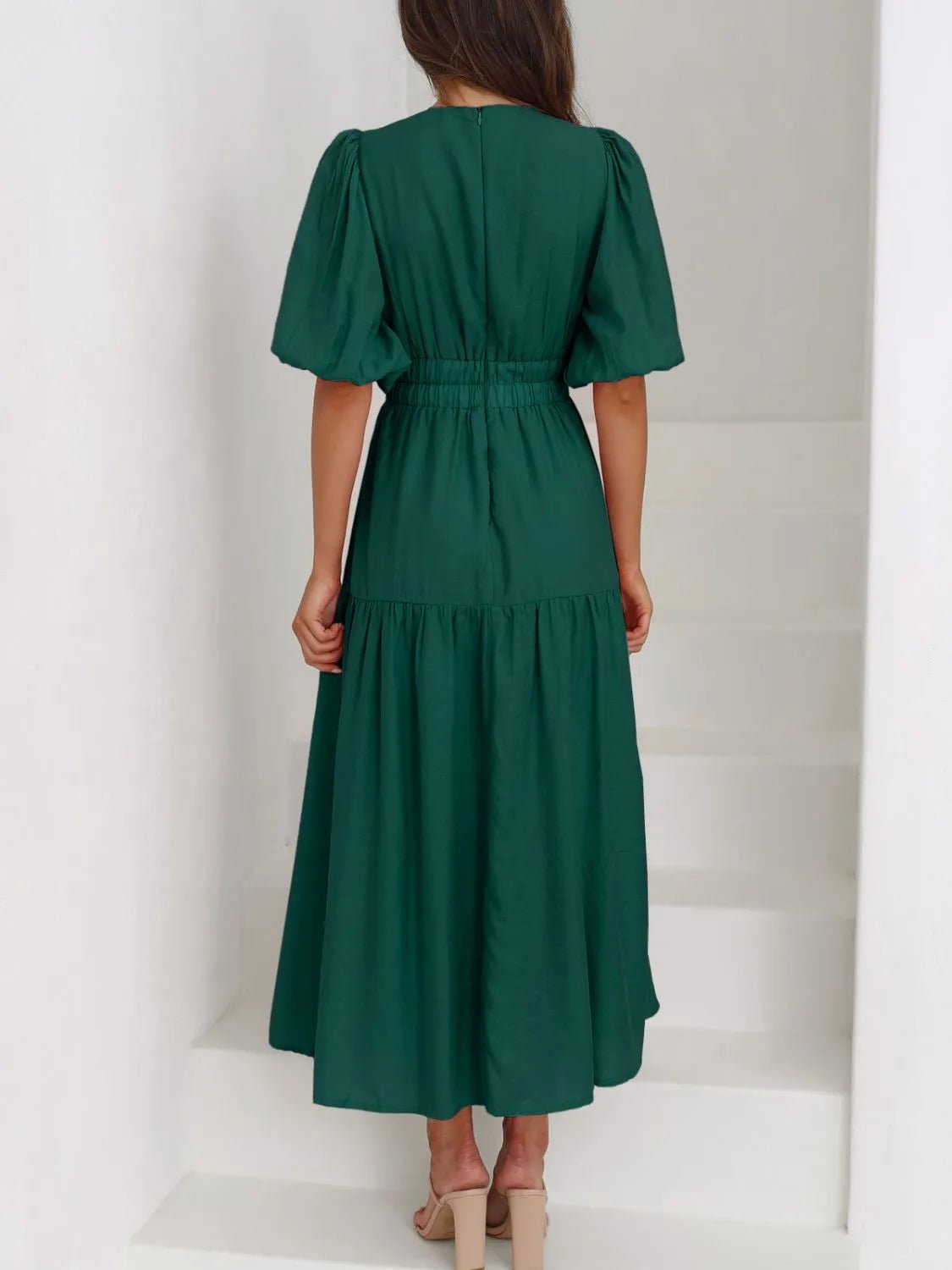 V - Neck Midi Dress - The Nicole - Tayan Dress Co.