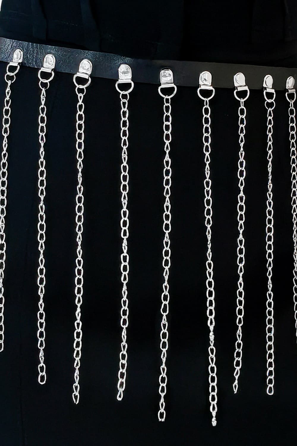 Fringed PU Leather Belt with Chain - TNT Dress Co.