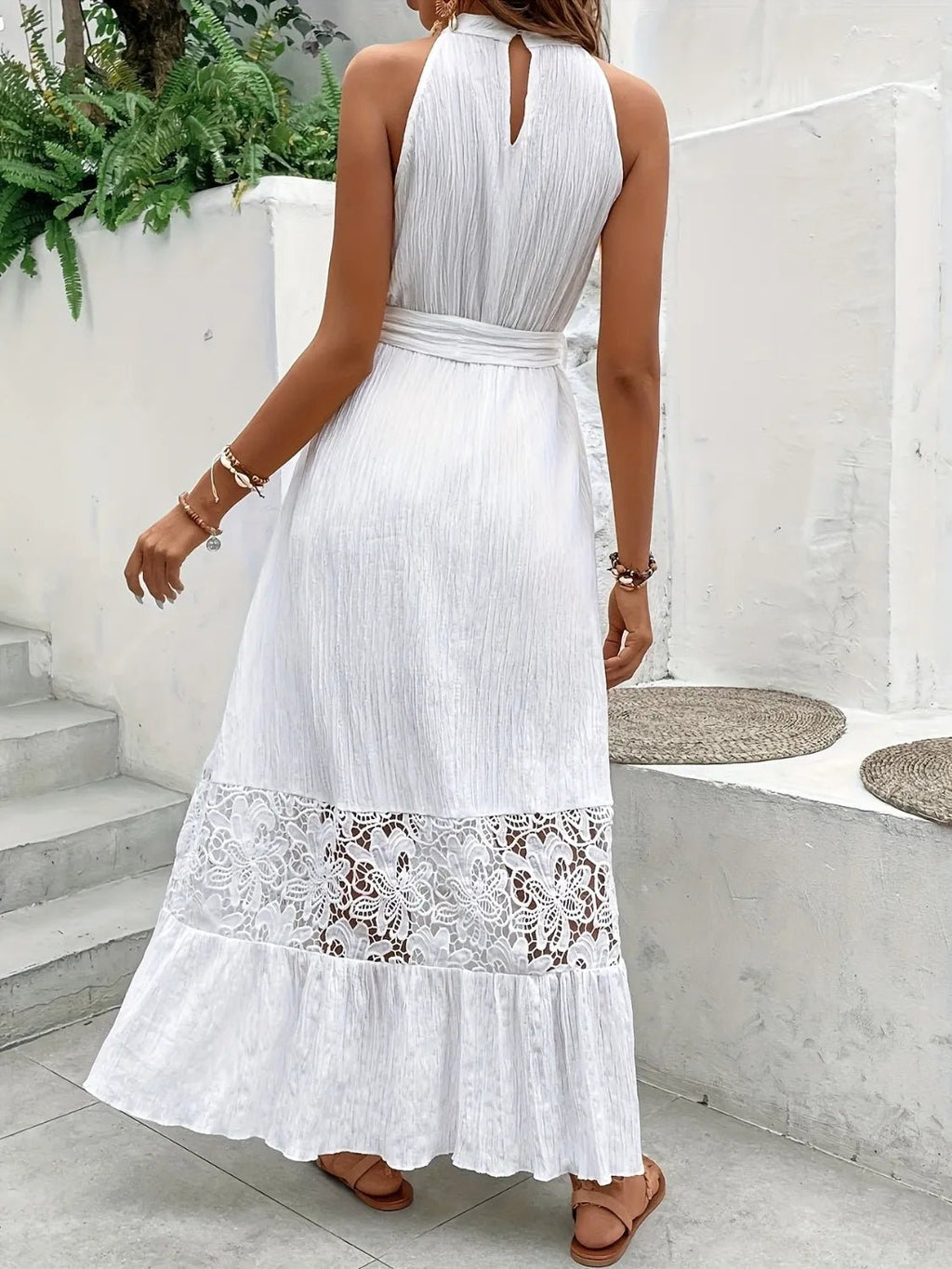 Lace Detail Sleeveless Maxi Cami Dress - TNT Dress Co.