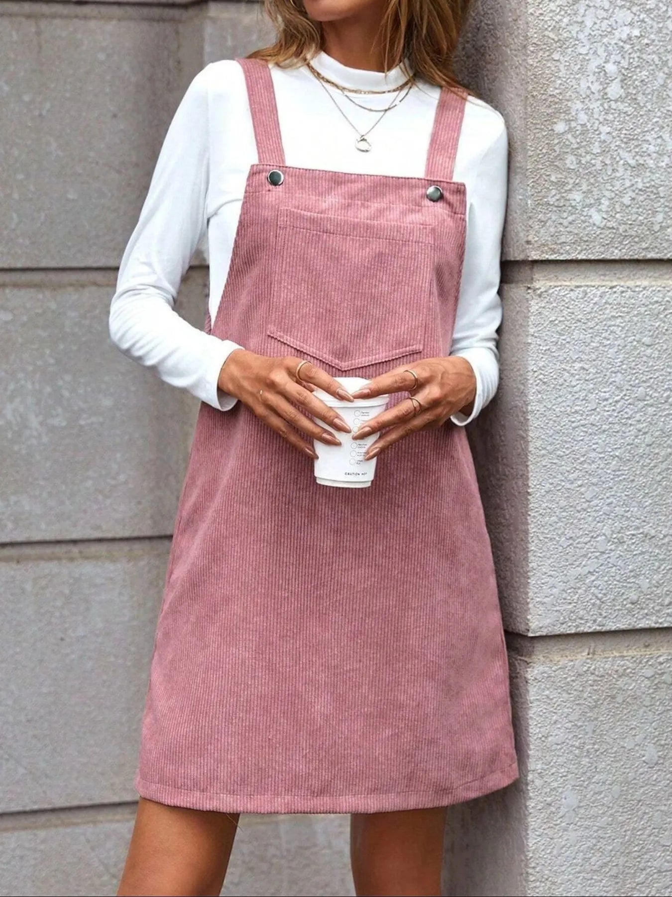 Corduroy Overall Mini Dress - The Nicole - Tayan Dress Co.