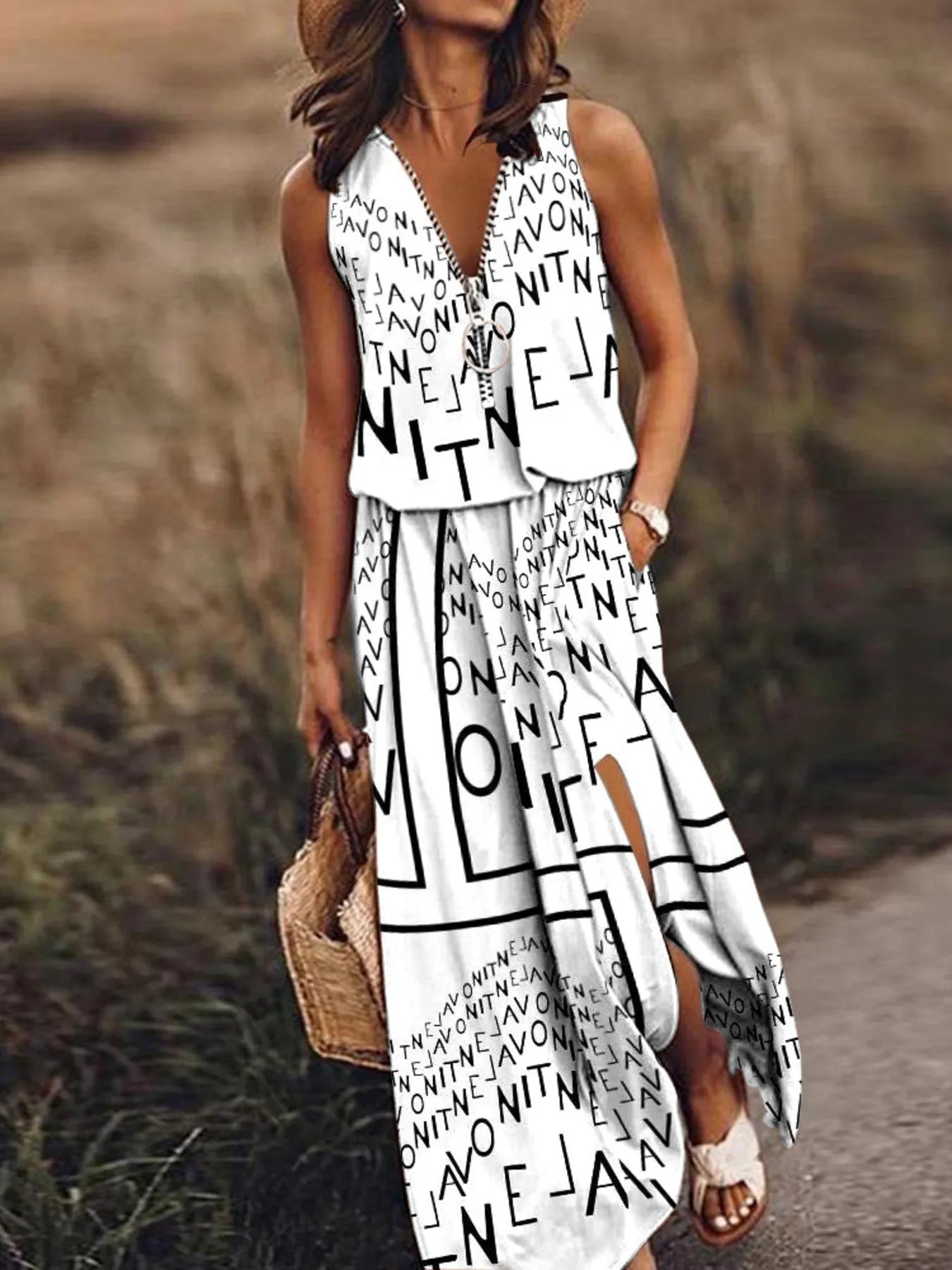 Maxi Dress with Side Slit - The Nicole - Tayan Dress Co.