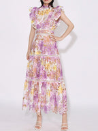 Ruffled Midi Dress - The Nicole - Tayan Dress Co.