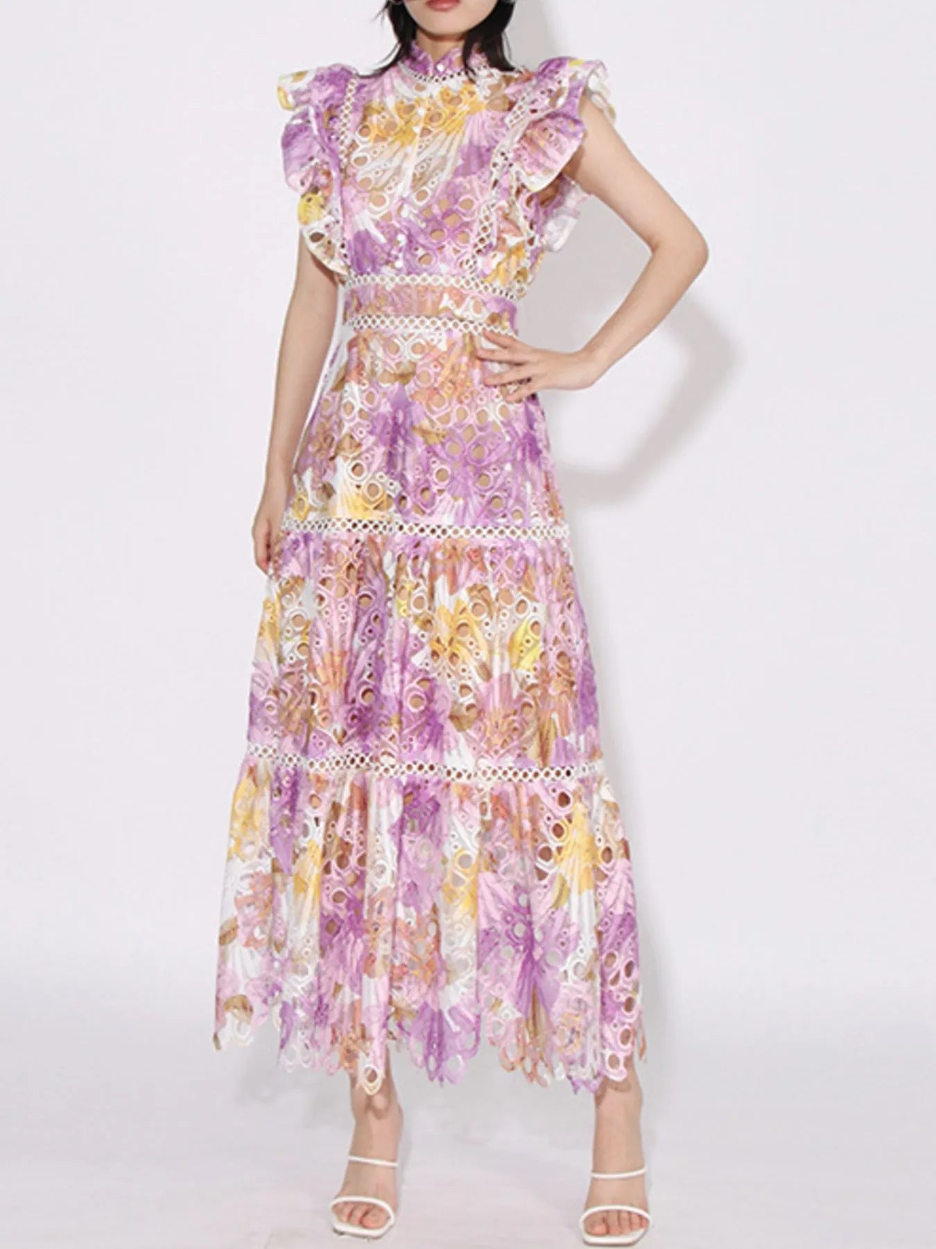 Ruffled Midi Dress - The Nicole - Tayan Dress Co.