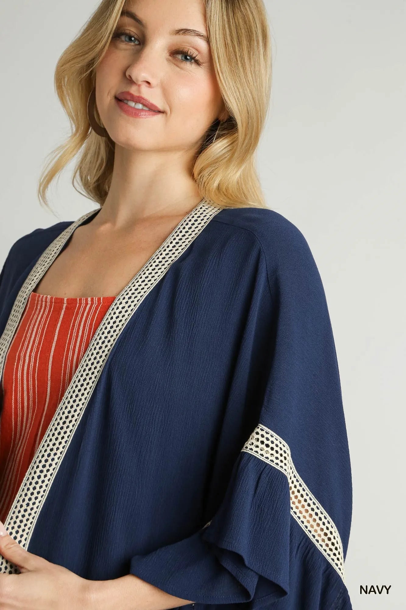 Ruffle Kimono with Crochet Accent - The Nicole - Tayan Dress Co.