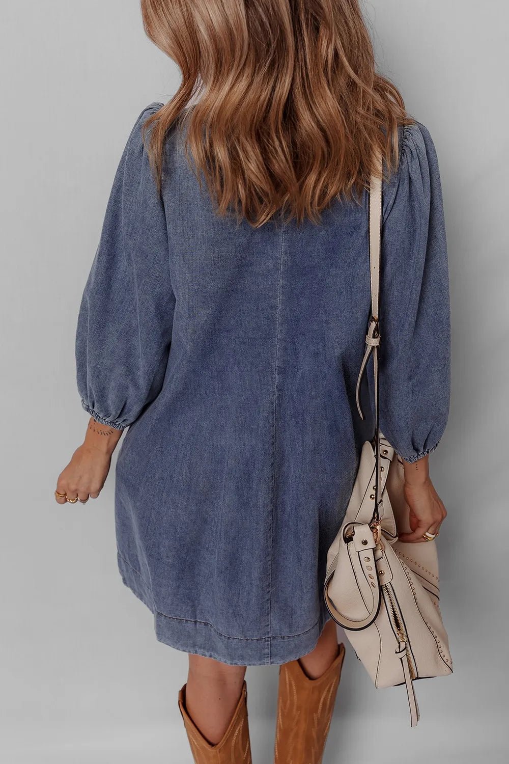 Long Sleeve Denim Dress - The Nicole - Tayan Dress Co.