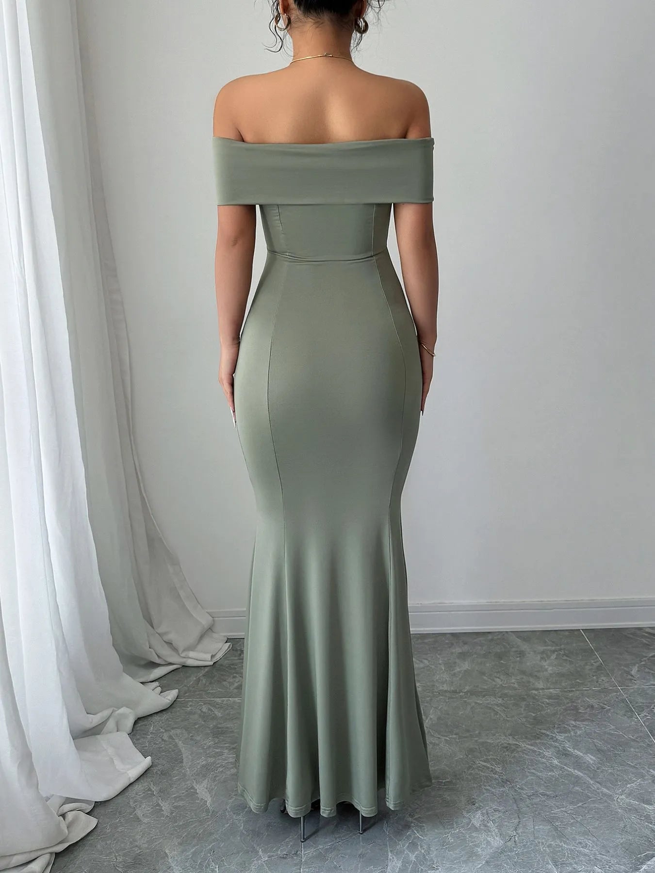Off - Shoulder Mermaid Maxi Dress - TNT Dress Co.