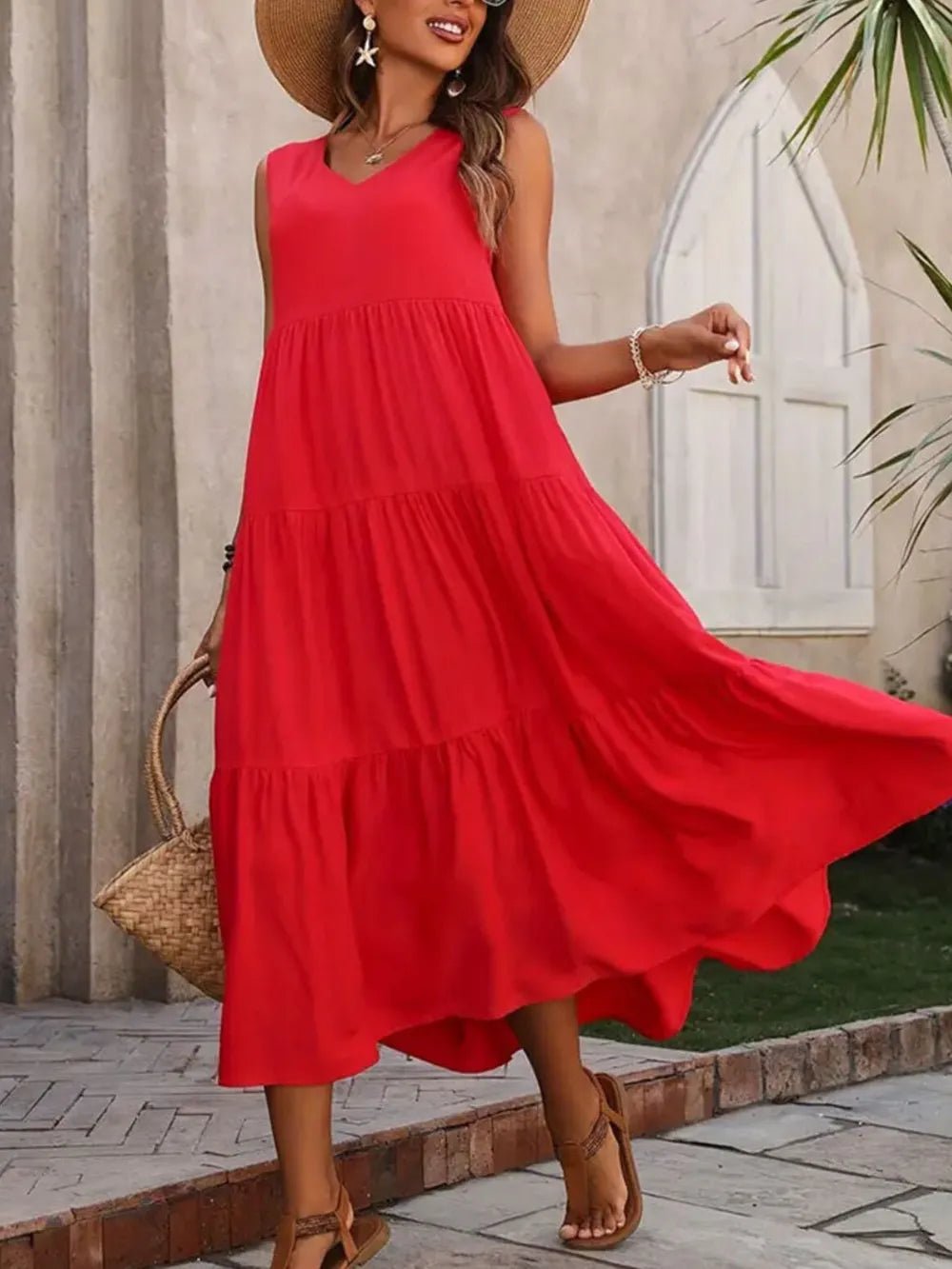 V - Neck Sleeveless Dress - The Nicole - Tayan Dress Co.