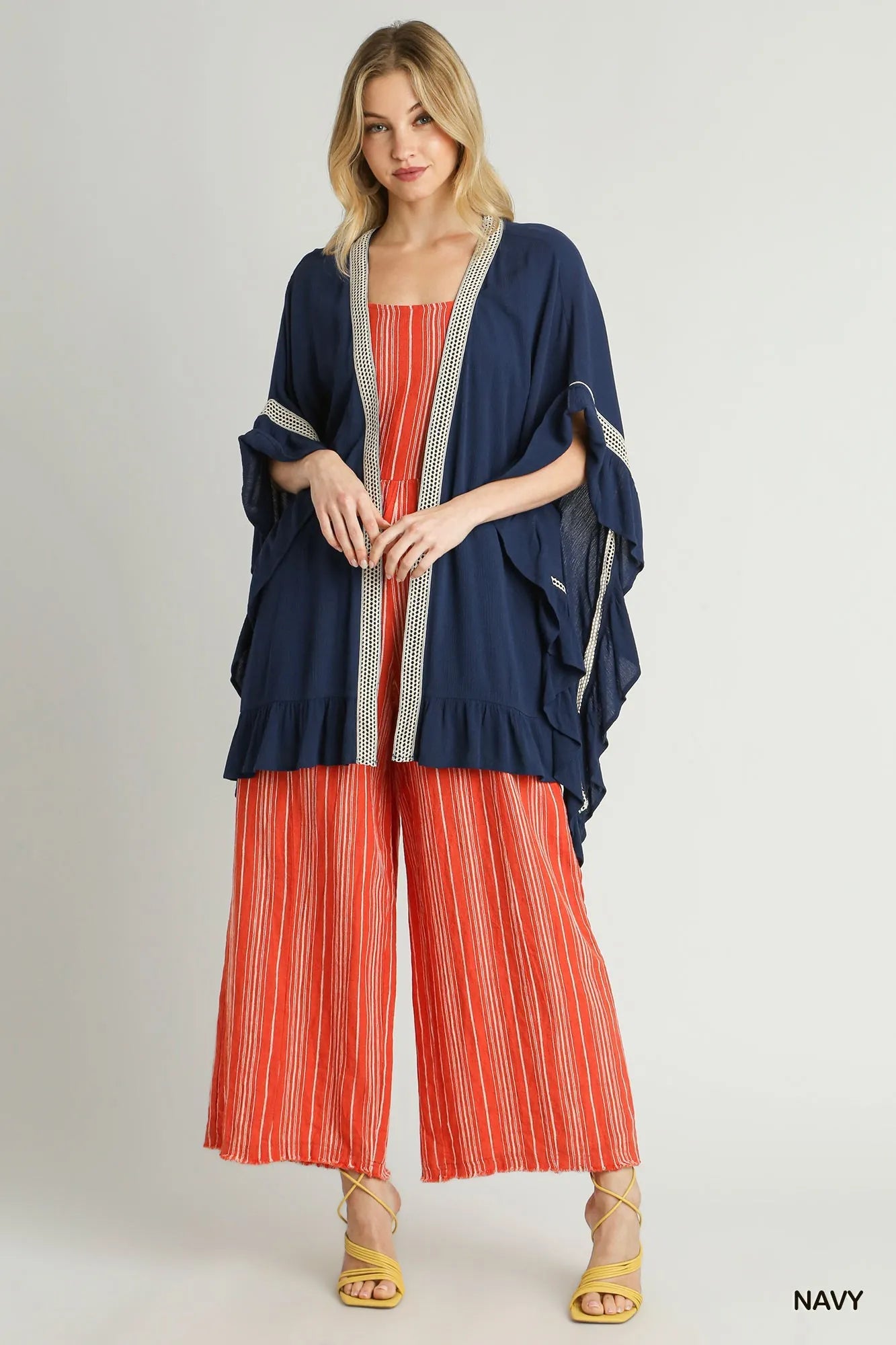 Ruffle Kimono with Crochet Accent - The Nicole - Tayan Dress Co.