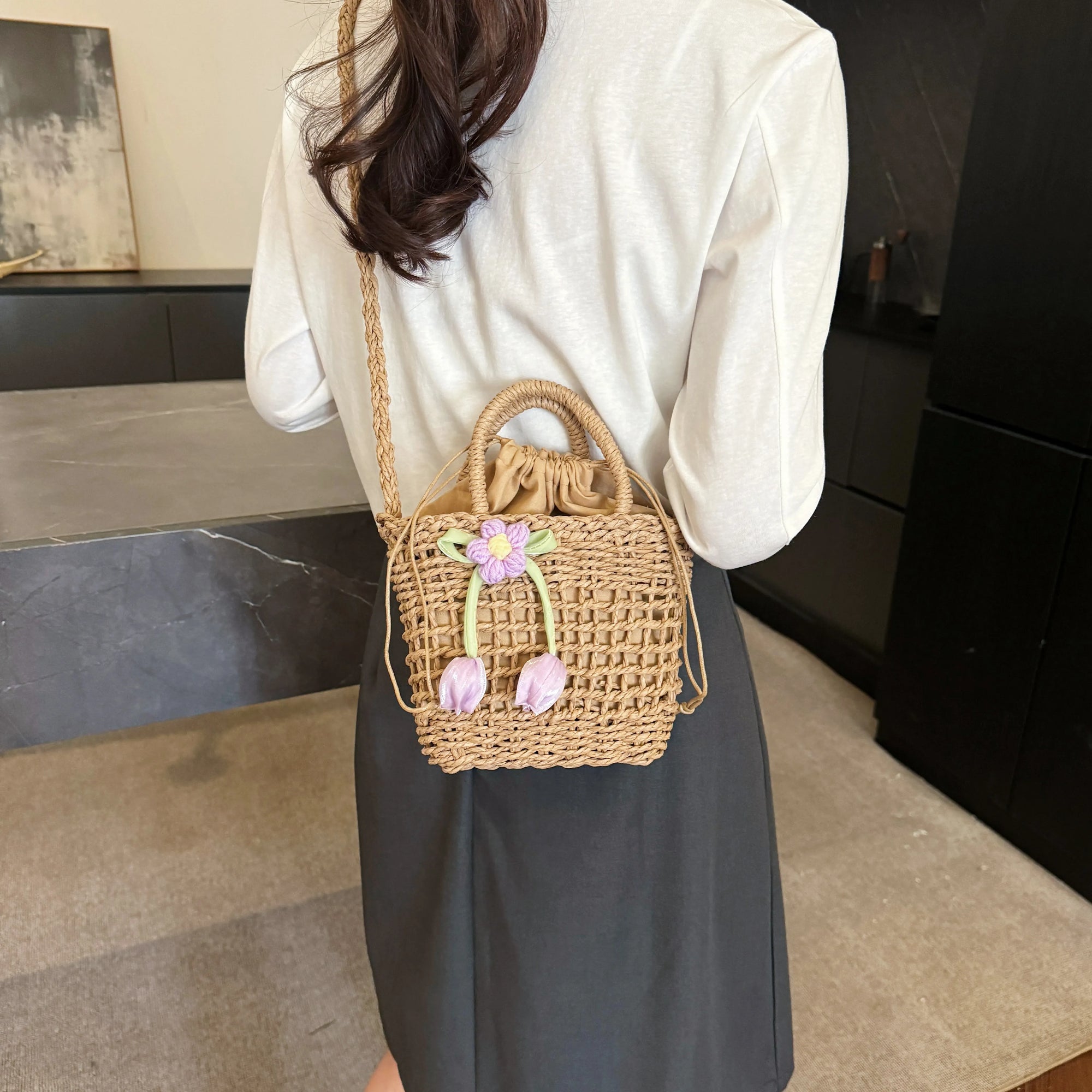Woven Straw Crossbody Bag - The Nicole - Tayan Dress Co.