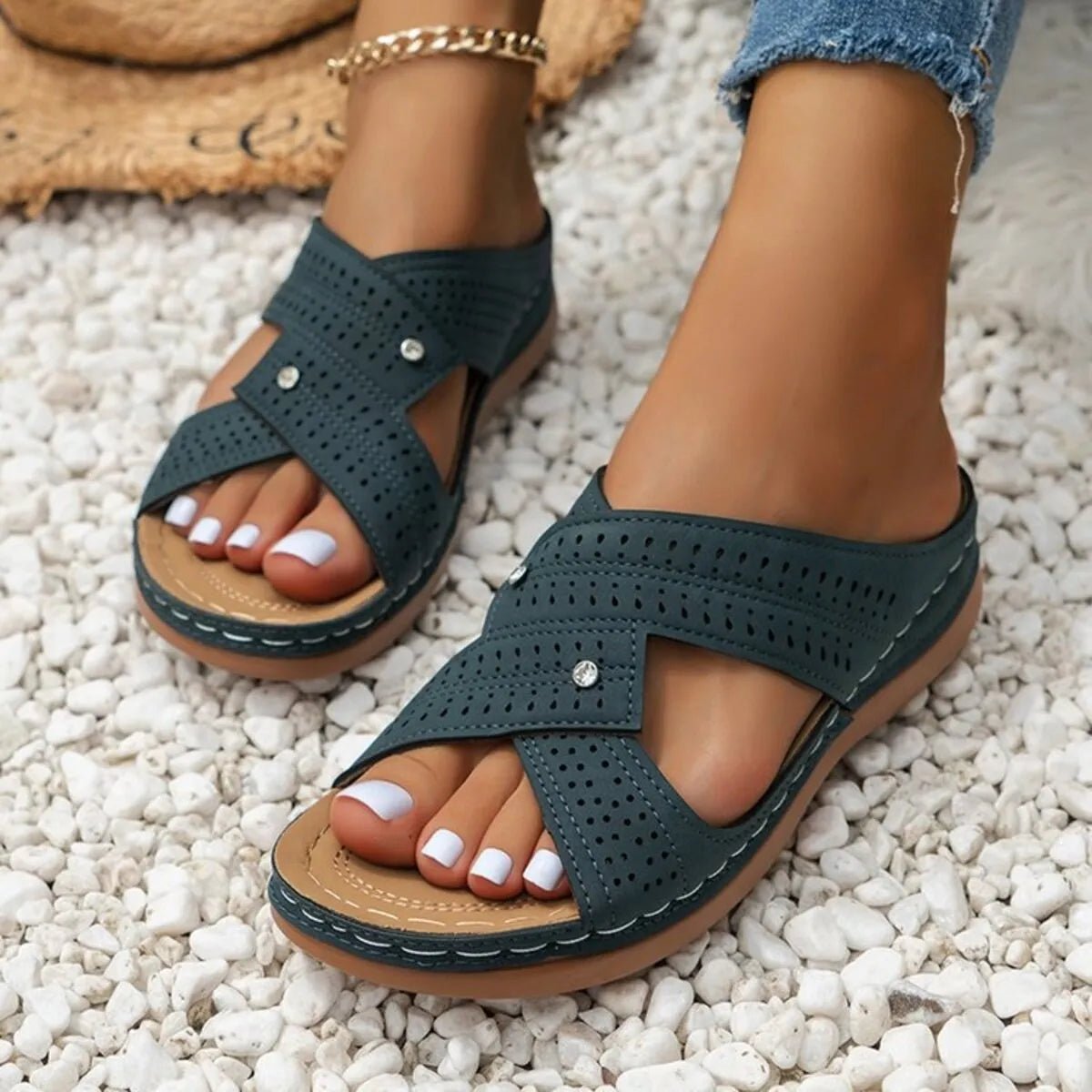 Open Toe Wedge Sandals - The Nicole - Tayan Dress Co.
