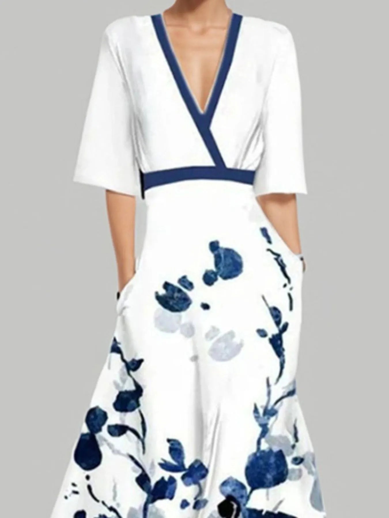 Floral Print Half Sleeve Maxi Dress - The Nicole - Tayan Dress Co.