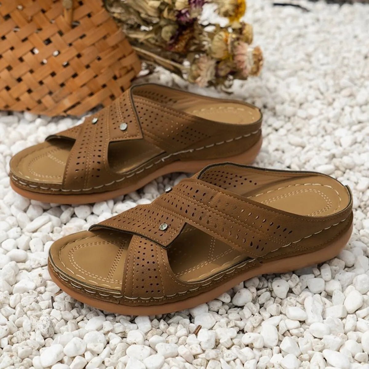 Open Toe Wedge Sandals - The Nicole - Tayan Dress Co.