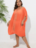 Crochet Trim V - Neck Beach Cover Up Dress - TNT Dress Co.