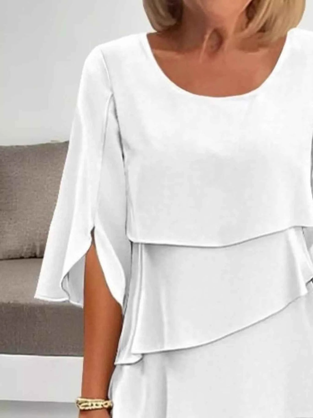 Ruffled Layered Sleeve Dress