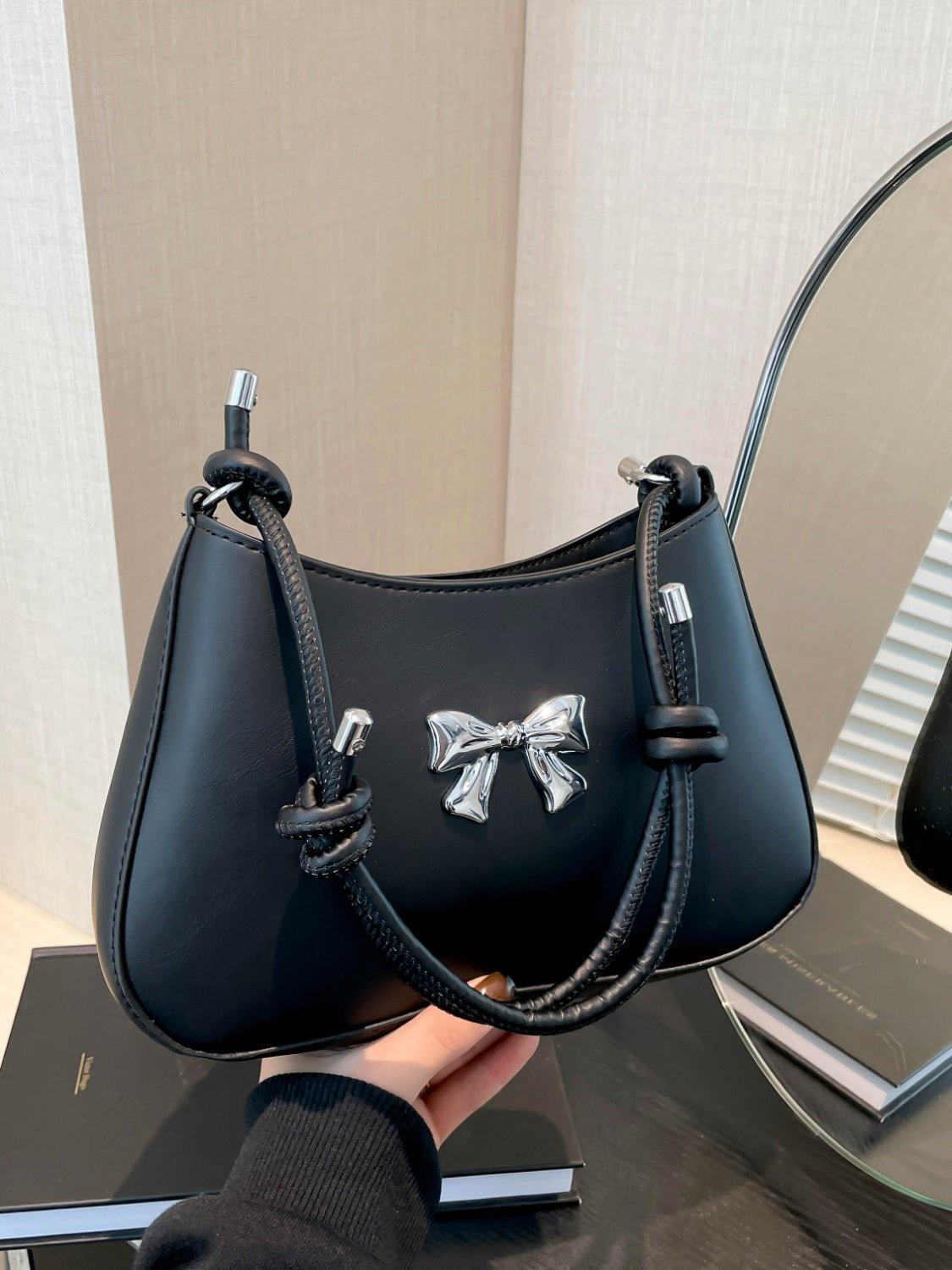 Bow - Detail PU Leather Knotted Strap Handbag - TNT Dress Co.