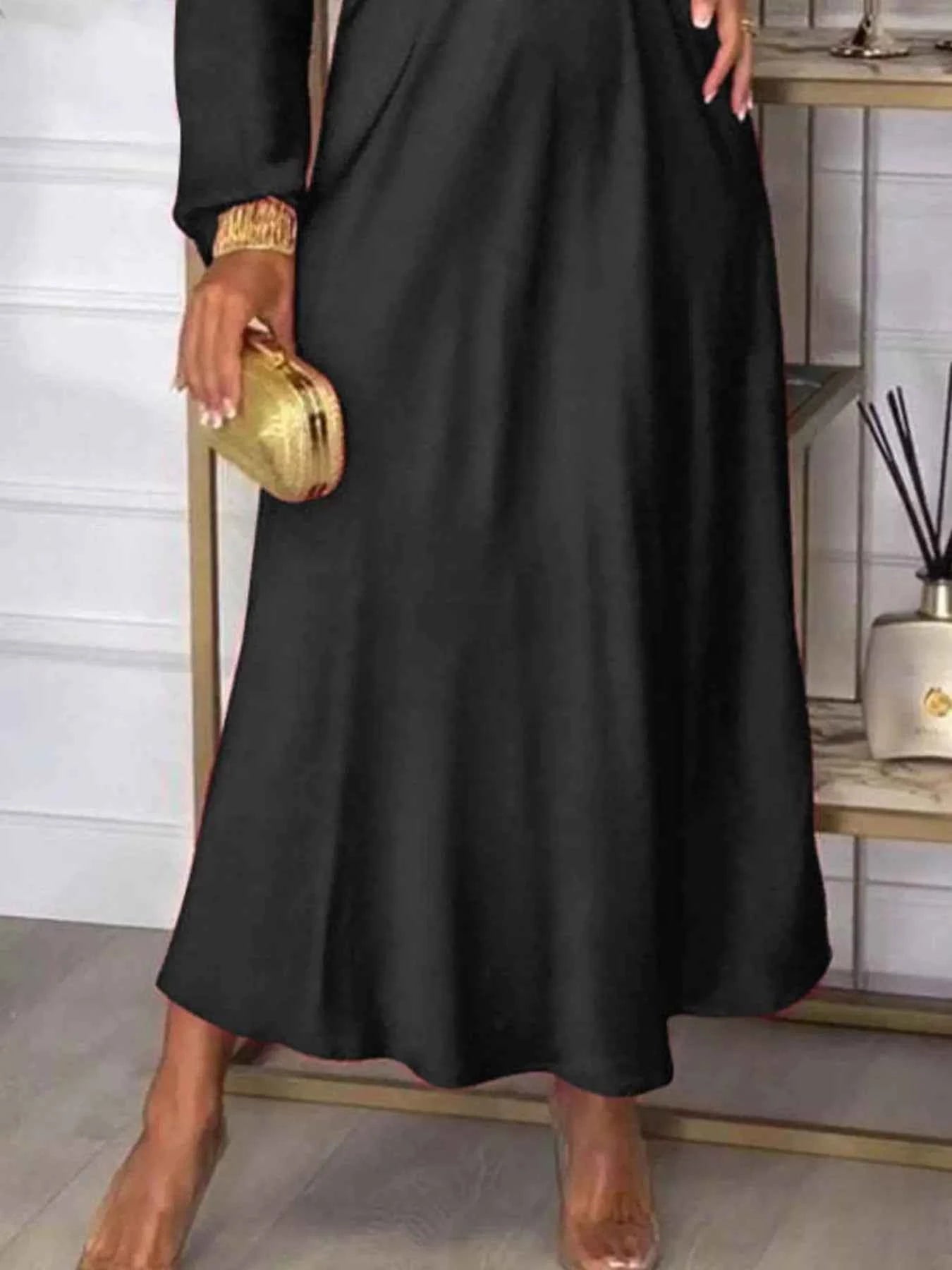 V-Neck Long Sleeve Dress