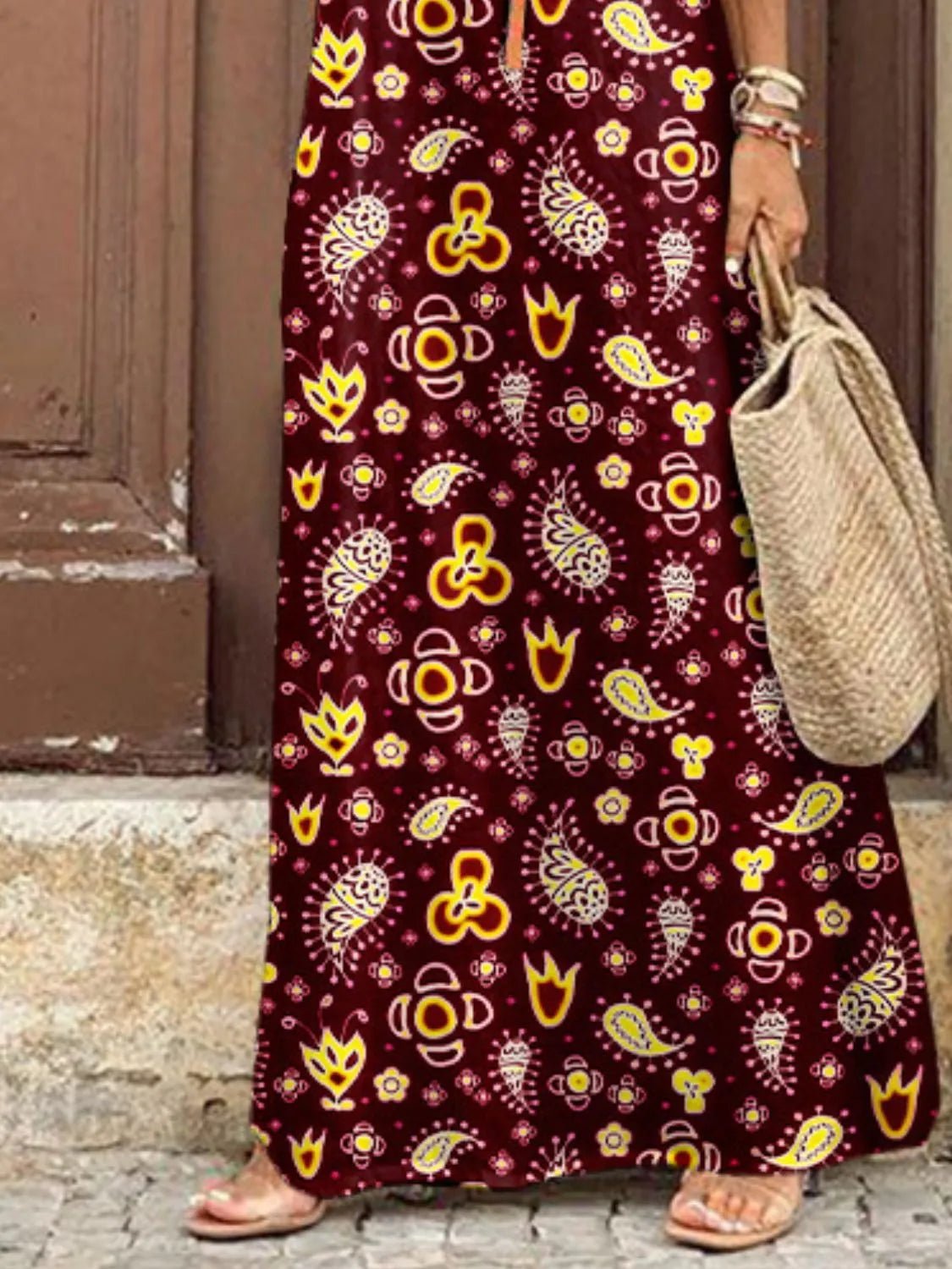 V - Neck Short Sleeve Maxi Dress - The Nicole - Tayan Dress Co.