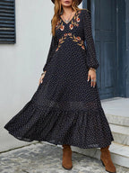 V - Neck Long Sleeve Dress - The Nicole - Tayan Dress Co.