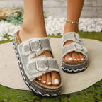 Rhinestone Platform Sandals