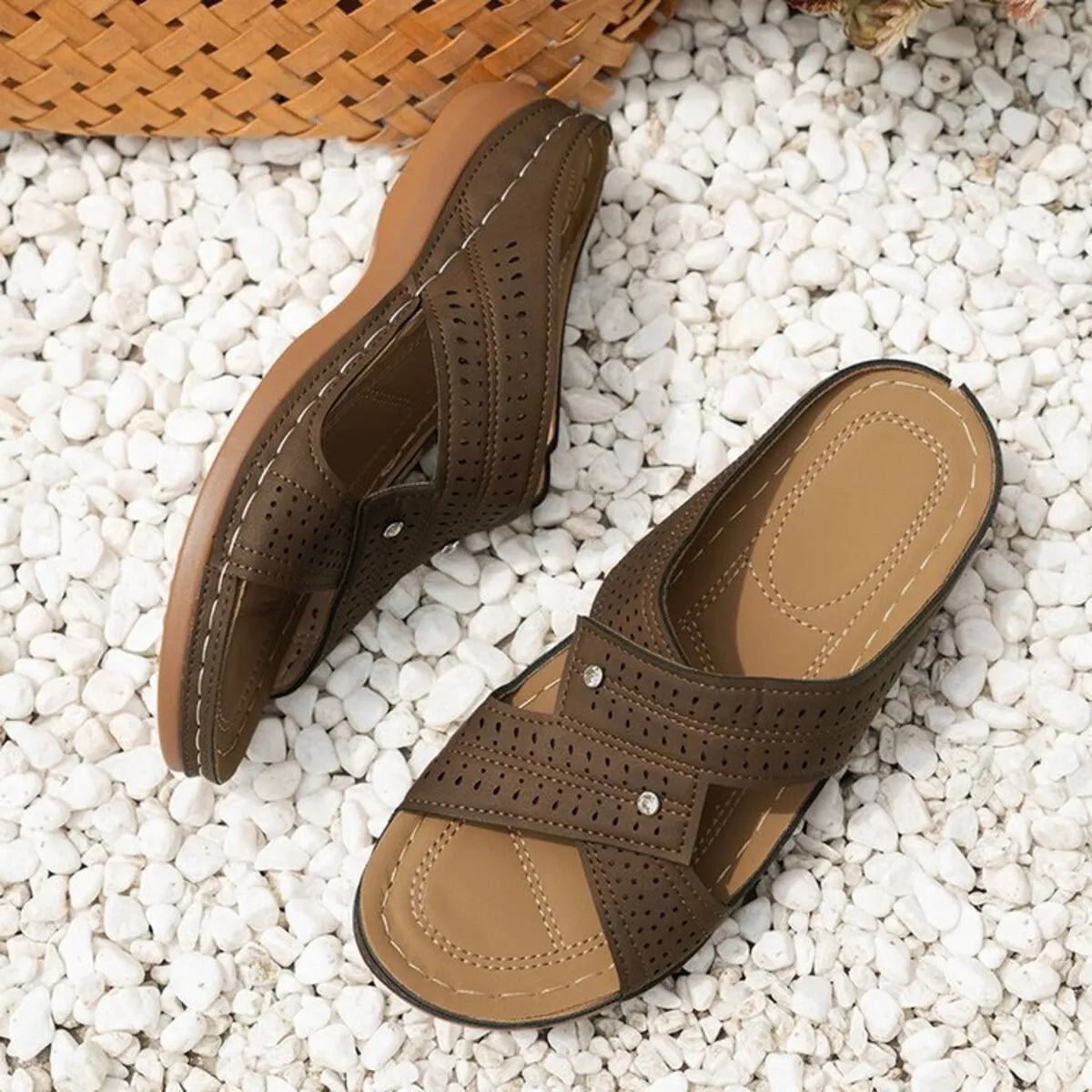 Open Toe Wedge Sandals - The Nicole - Tayan Dress Co.