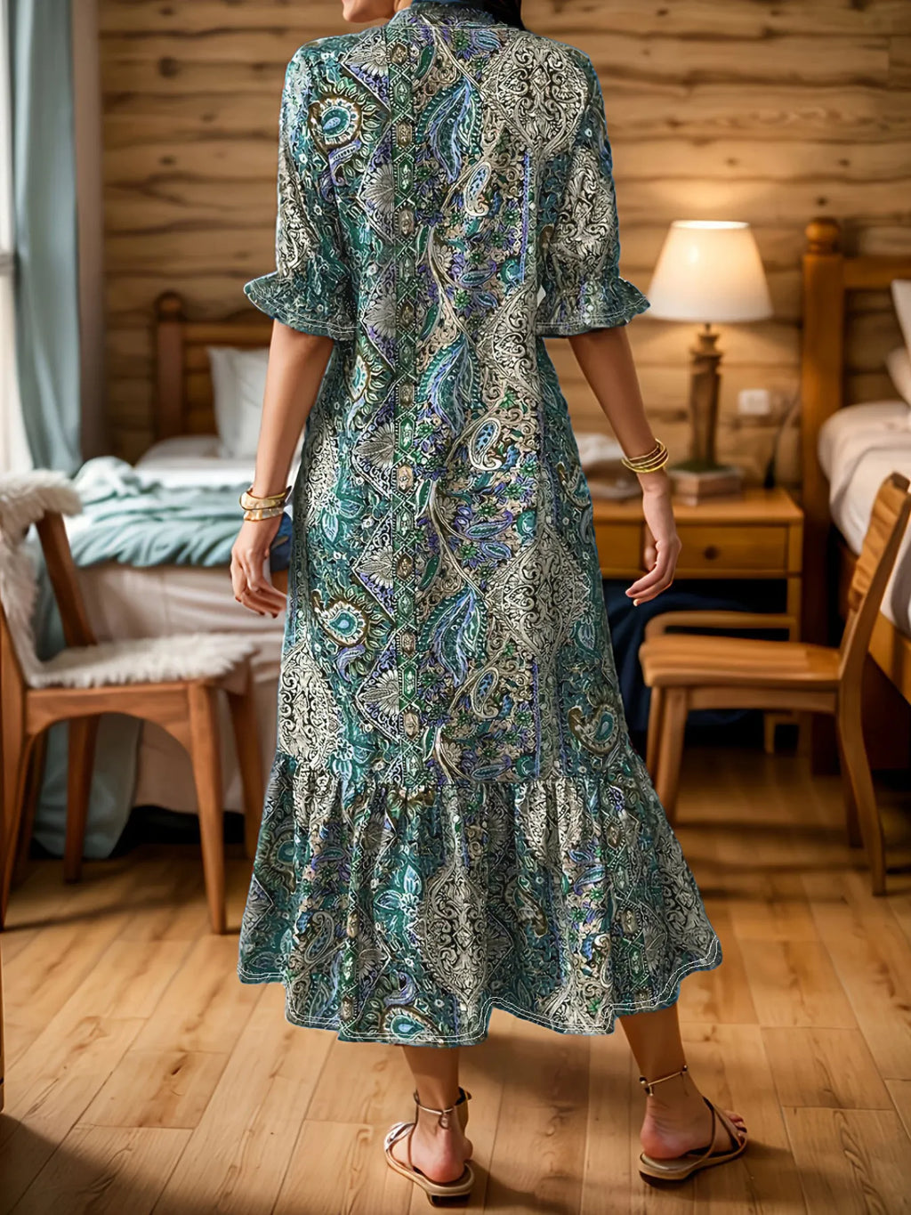 Ruffle Hem Midi Dress - The Nicole - Tayan Dress Co.