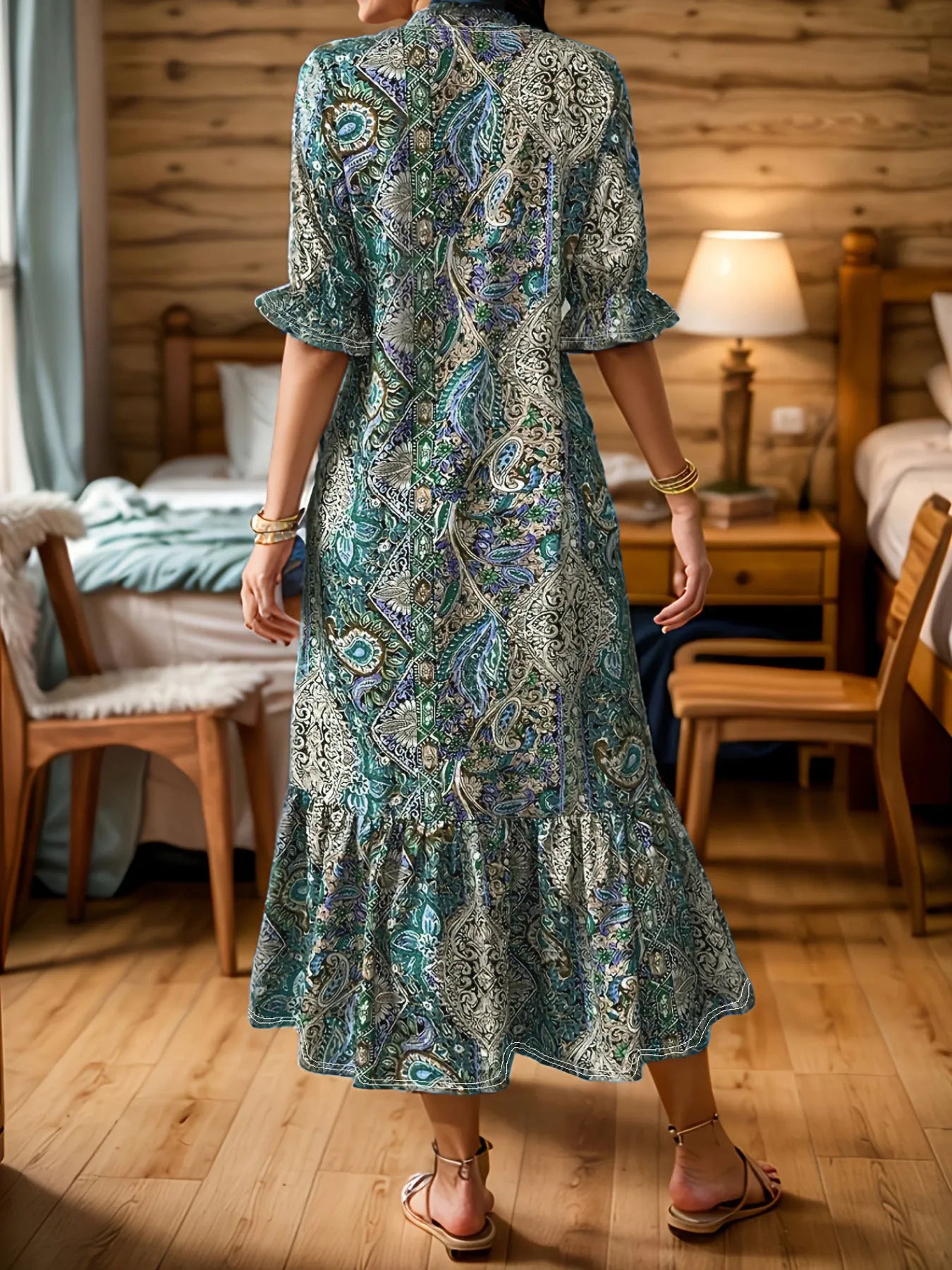 Ruffle Hem Midi Dress - The Nicole - Tayan Dress Co.