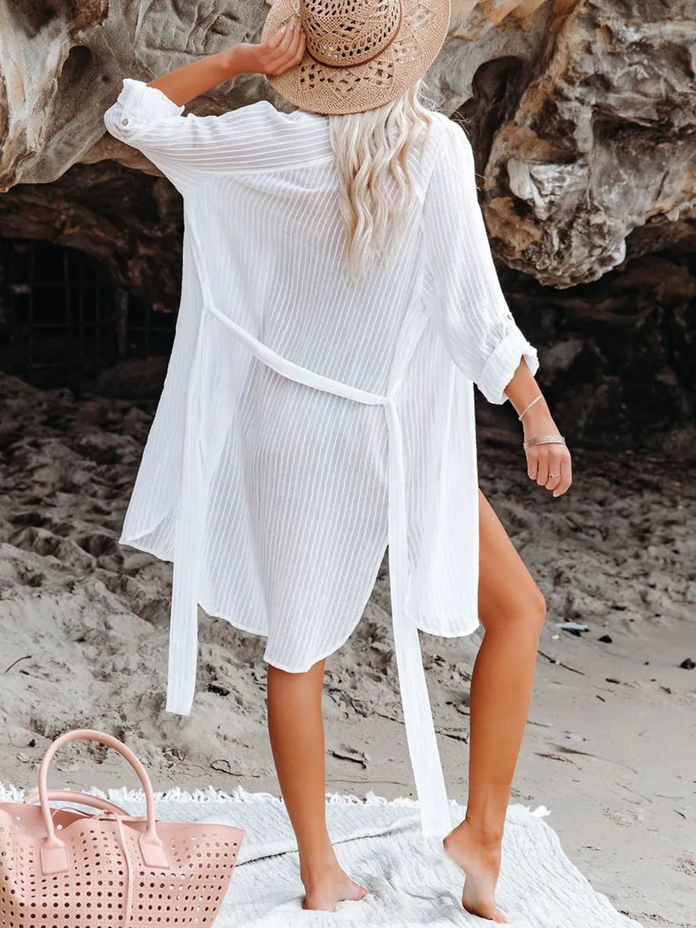 Button Up Roll - Tab Sleeve Cover - Up - TNT Dress Co.