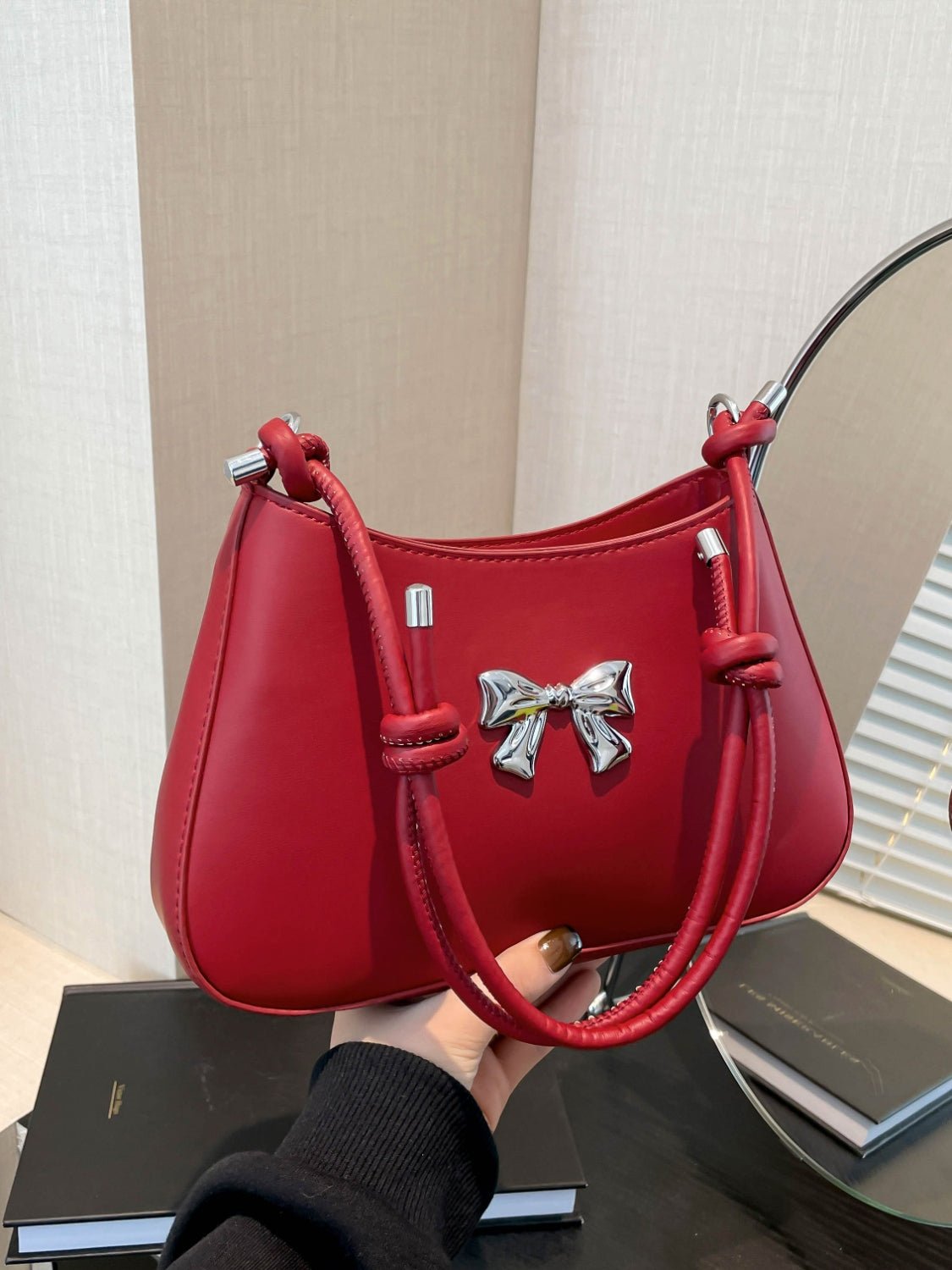 Bow - Detail PU Leather Knotted Strap Handbag - TNT Dress Co.
