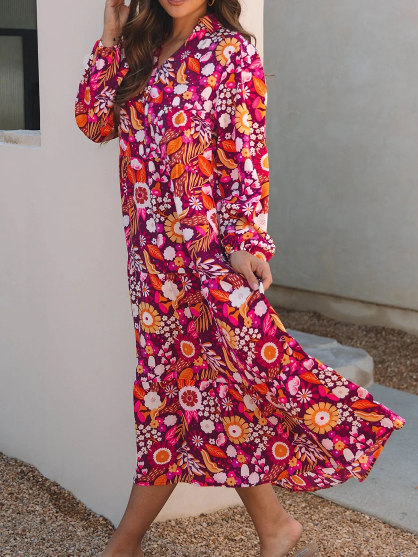 Long Sleeve Midi Dress with Pockets - The Nicole - Tayan Dress Co.