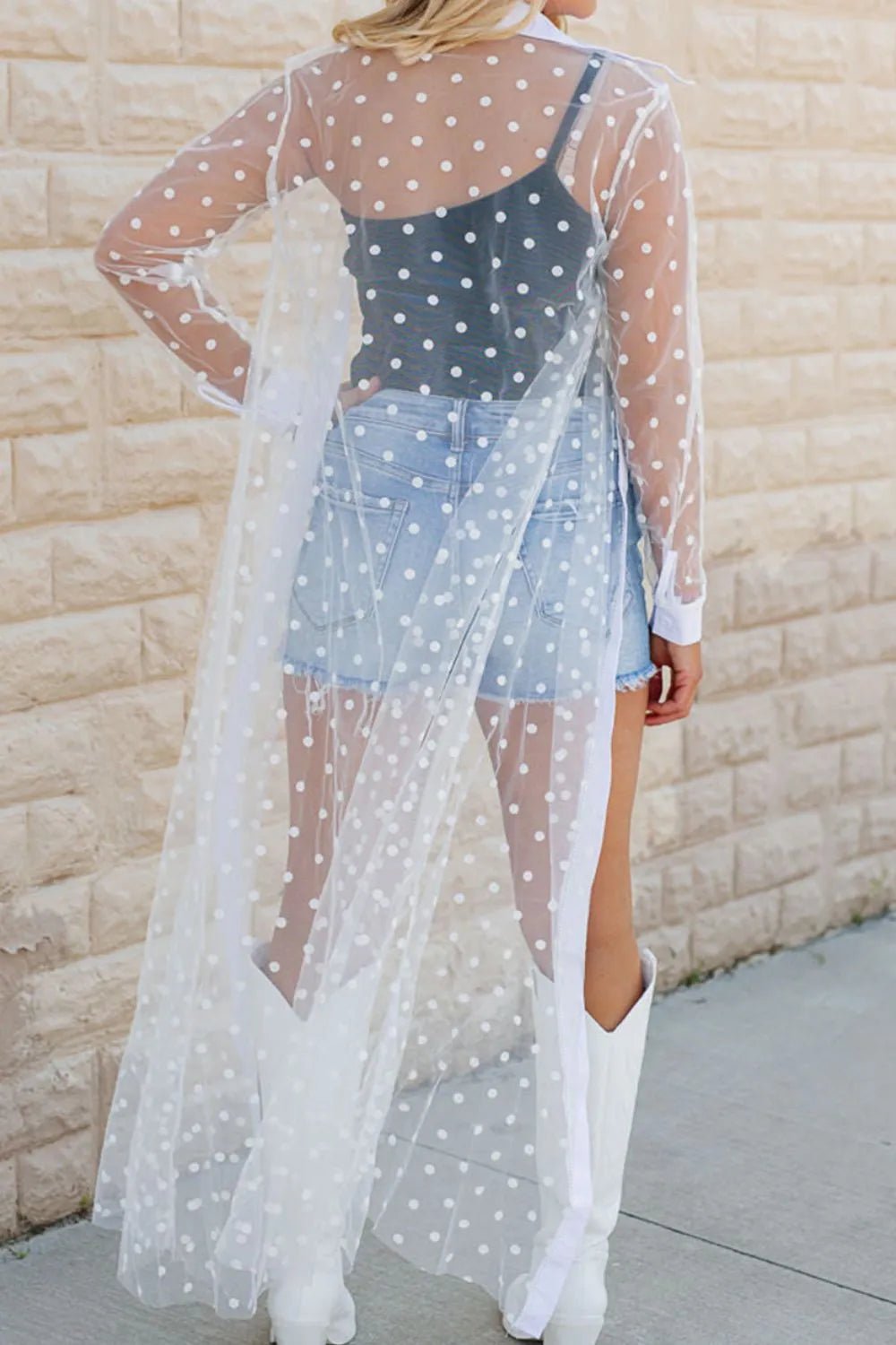 Polka Dot Long Sleeve Cover Up - TNT Dress Co.