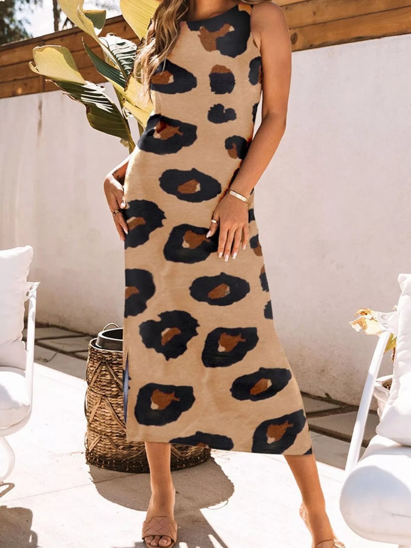 Leopard Sleeveless Maxi Dress - The Nicole - Tayan Dress Co.