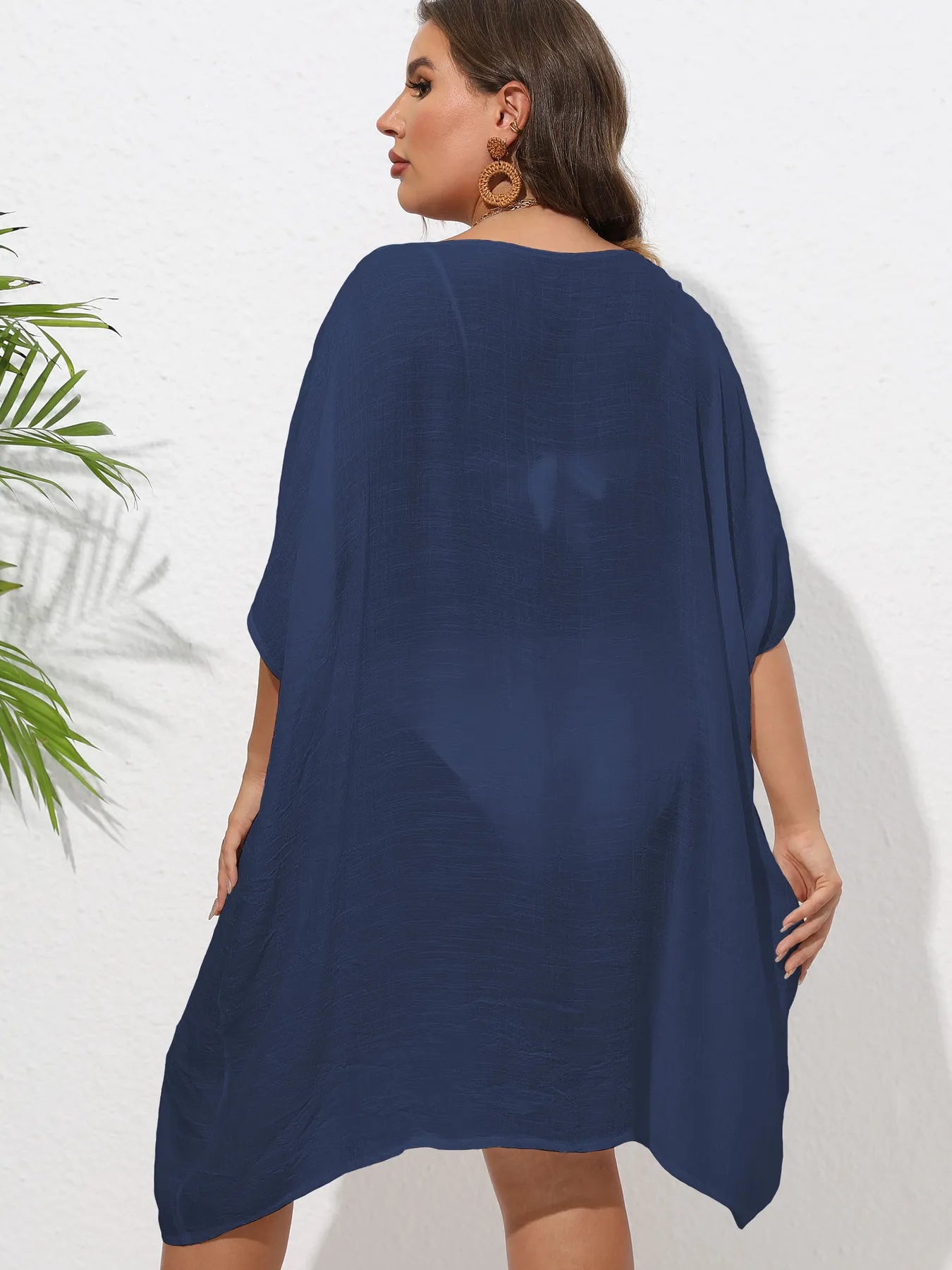 Crochet Trim V - Neck Beach Cover Up Dress - TNT Dress Co.