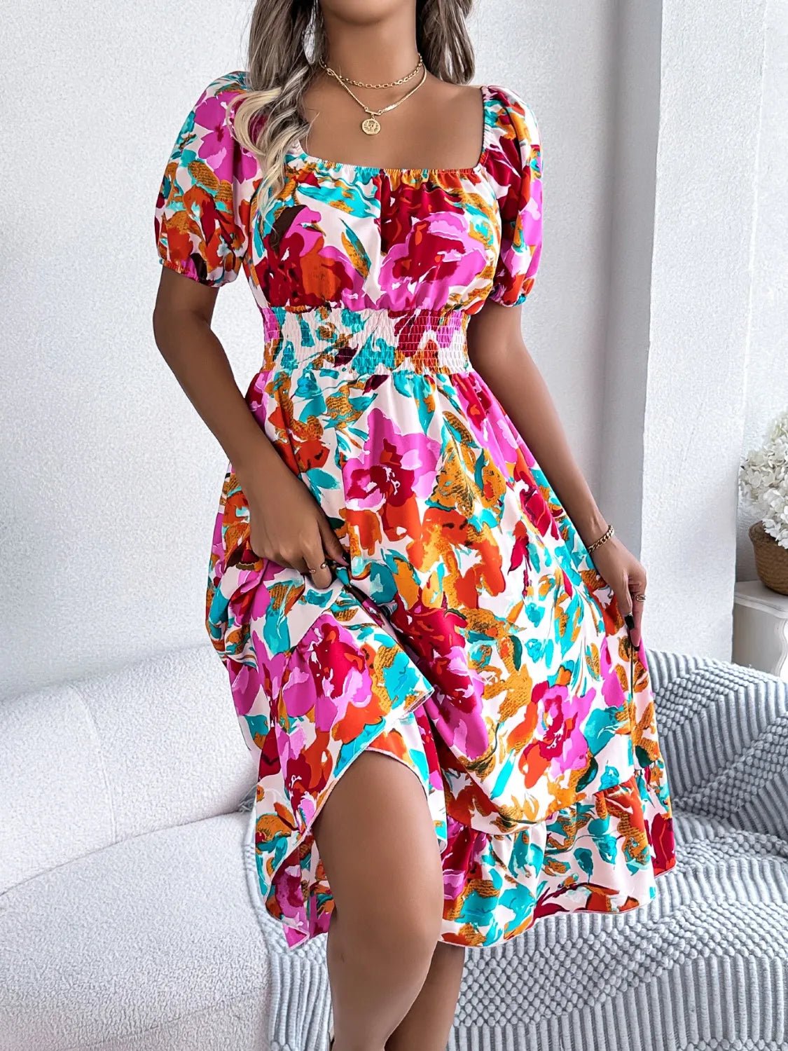 Short Sleeve Midi Dress - The Nicole - Tayan Dress Co.