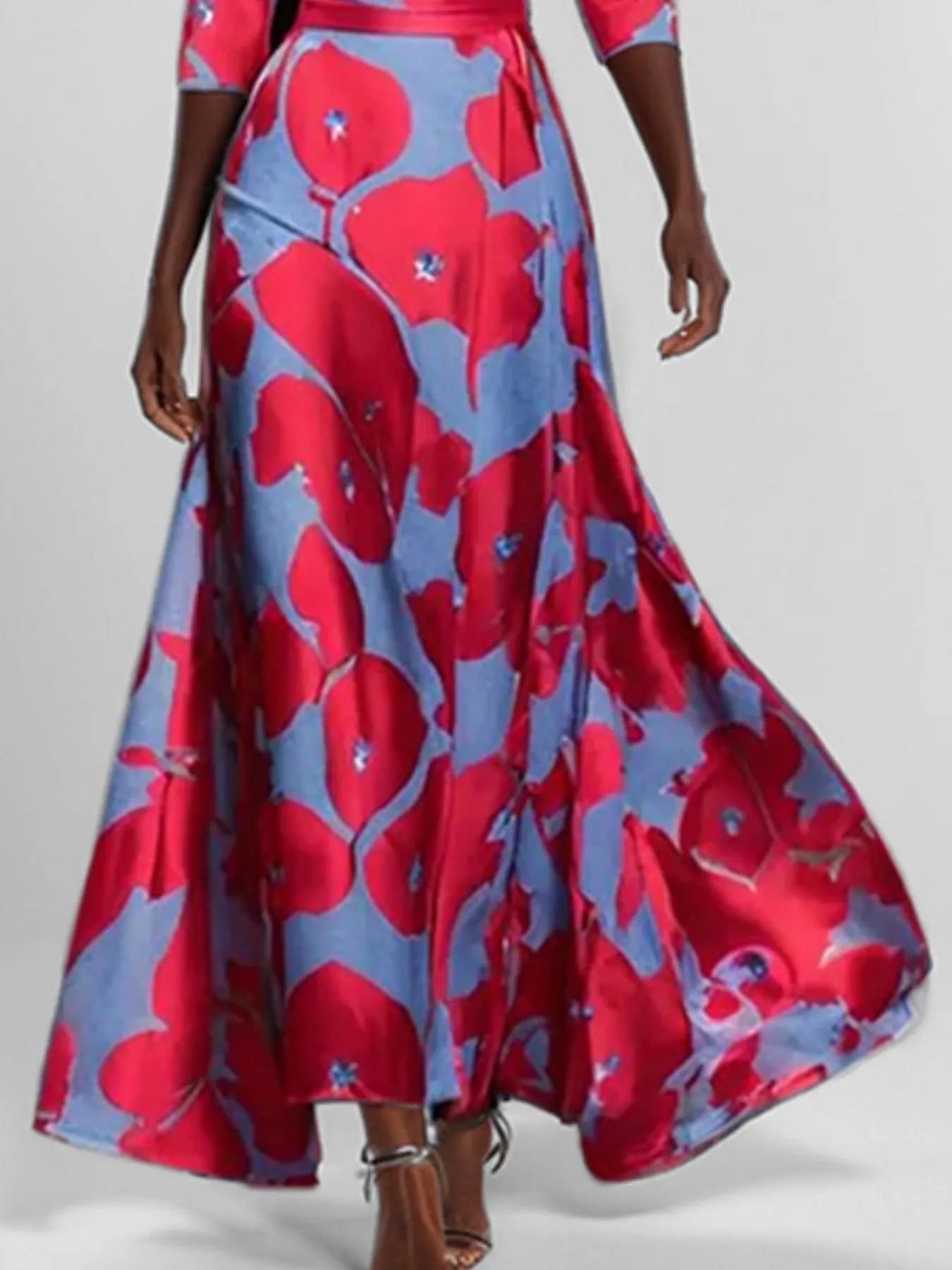 Floral Print Half Sleeve Maxi Dress - The Nicole - Tayan Dress Co.