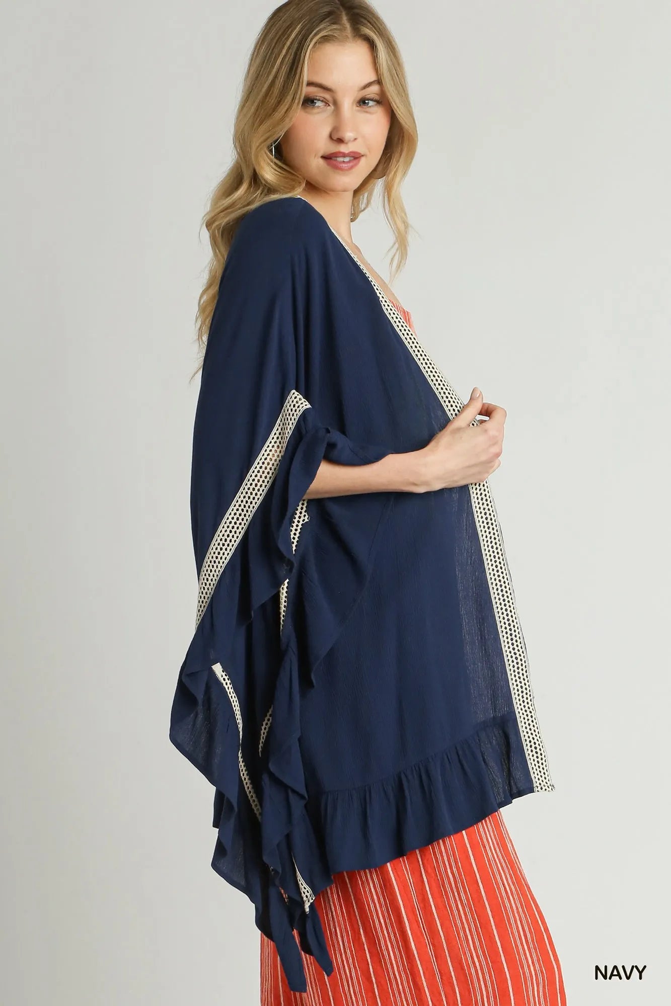 Ruffle Kimono with Crochet Accent - The Nicole - Tayan Dress Co.