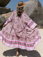 Printed Open Front Cover Up - TNT Dress Co.