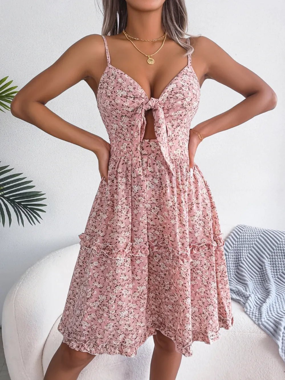 Floral Spaghetti Strap Mini Dress - TNT Dress Co.